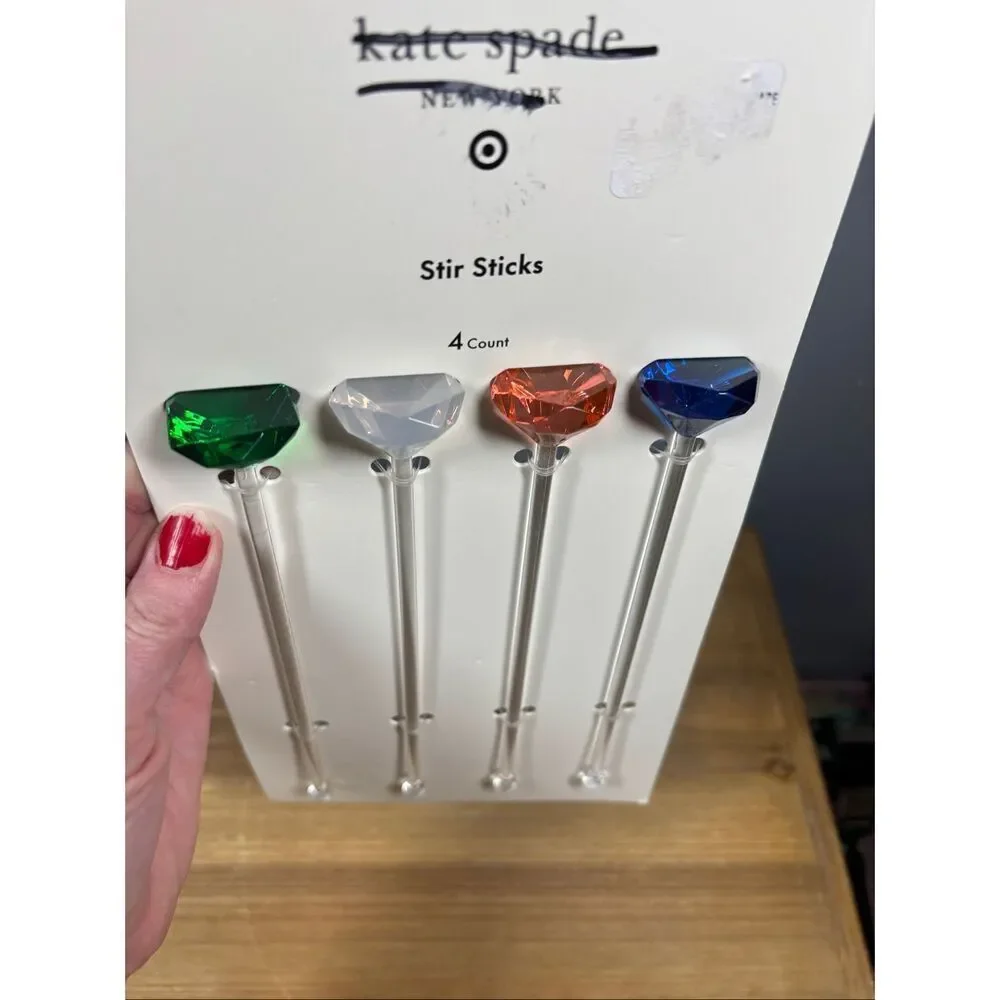Kate Spade Target Acrylic Gem Drink Stir Sticks